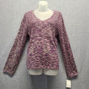 Liz & Co. LS, V-Neck,Multi-Color Sweater (XL) NWT